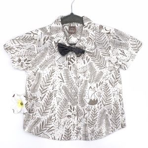 EUC Hallmark Baby Woodland Bowtie Button Up Shirt, 6-12m